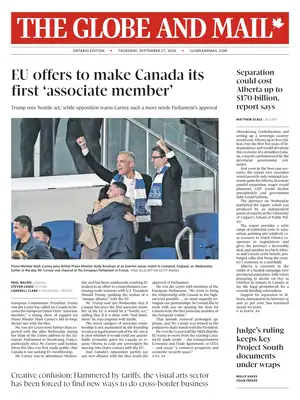 "The Globe and Mail" Front Page