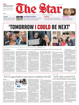 "The Star" Front Page