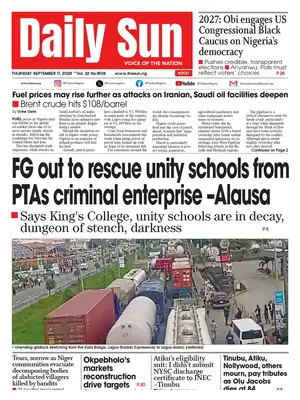 "The Sun (Nigeria)" Front Page