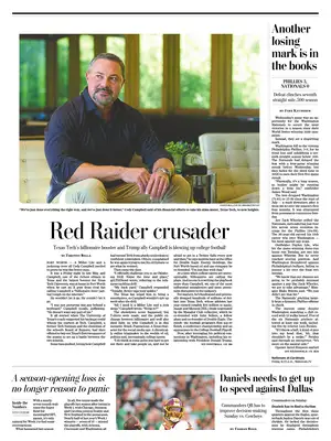 "The Washington Post SPORTS" Front Page