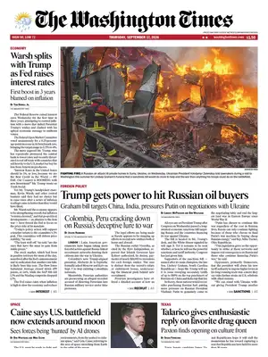 "The Washington Times" Front Page