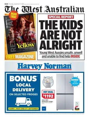"The West Australian" Front Page