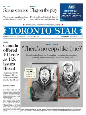"Toronto Star" Front Page