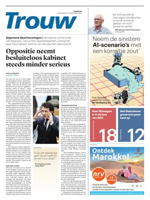 "Trouw" Front Page