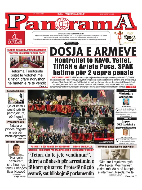 Portada de Panorama del 5 de octubre de 2026. Titular: The arms file.