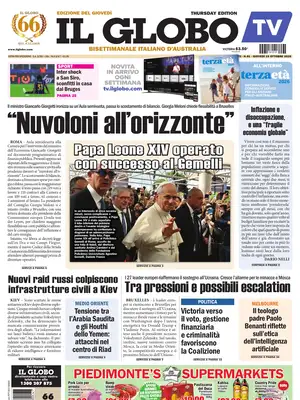 "Il Globo" Front Page