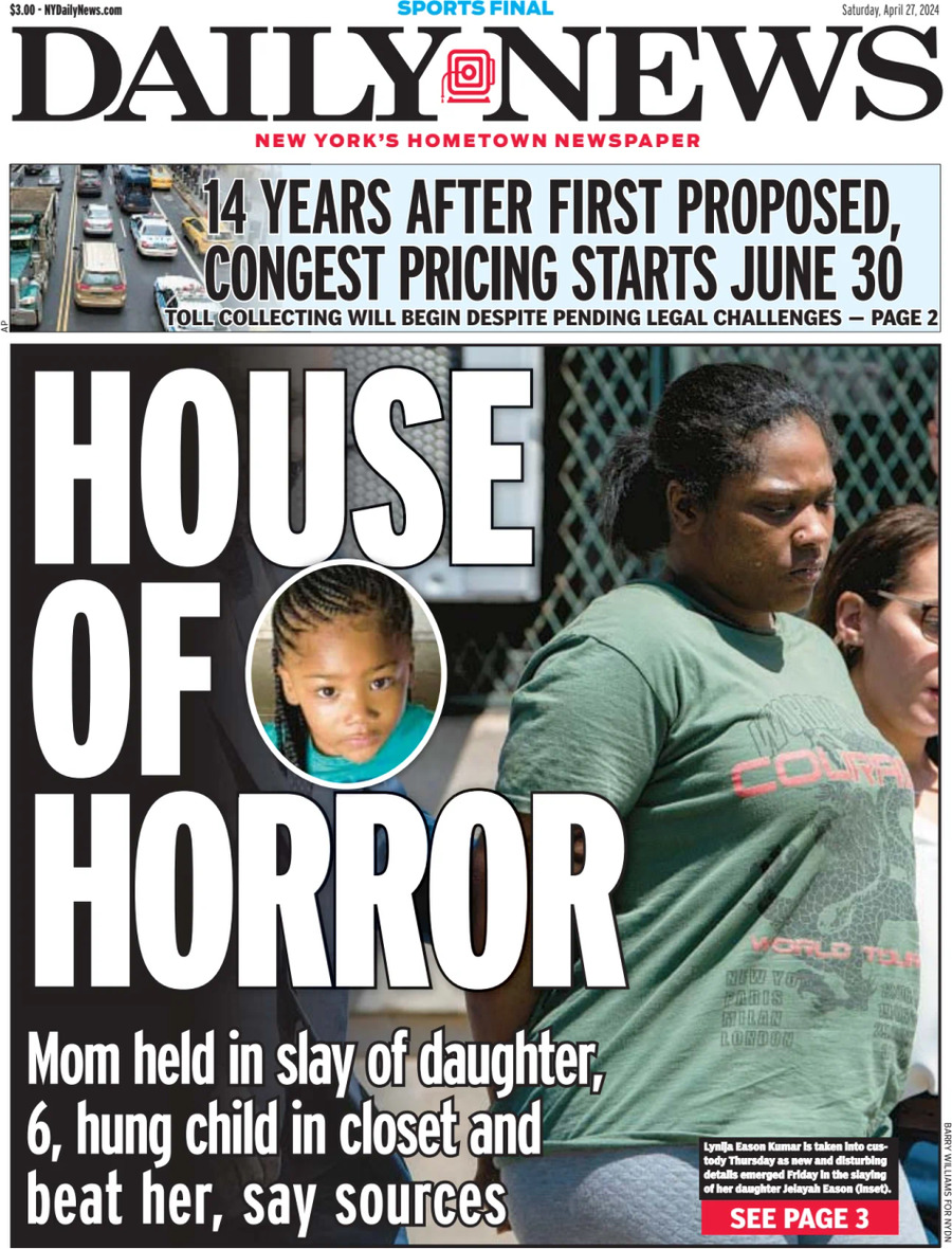 Daily News (New York) - Cover - 04/27/2024