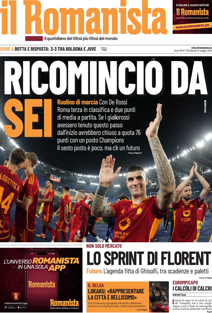 Il Romanista - Front Page - 05/21/2024