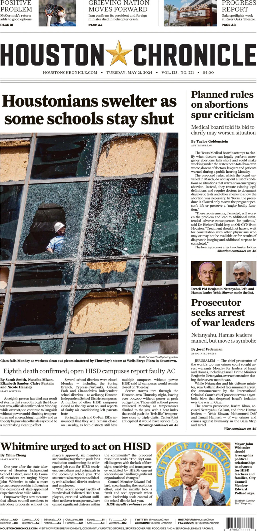 Houston Chronicle - Cover - 05/21/2024