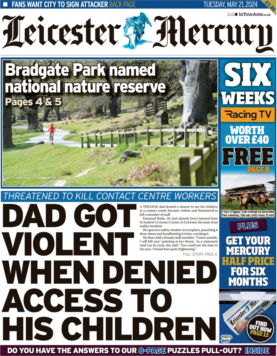 Leicester Mercury - Front Page - 05/21/2024