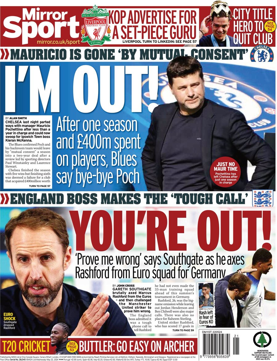 Mirror SPORT - Front Page - 05/22/2024