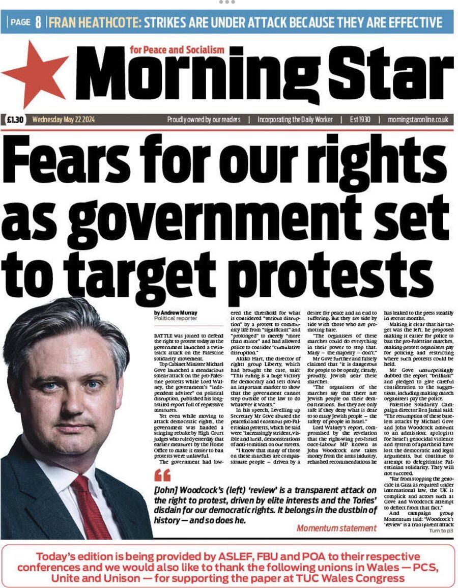 Morning Star - Front Page - 05/22/2024