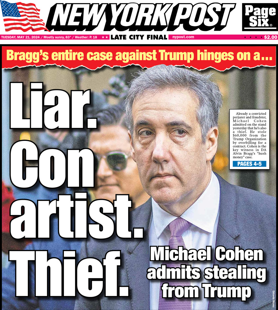 New York Post - Cover - 05/21/2024