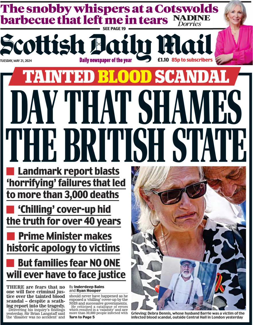 Scottish Daily Mail - Front Page - 05/21/2024