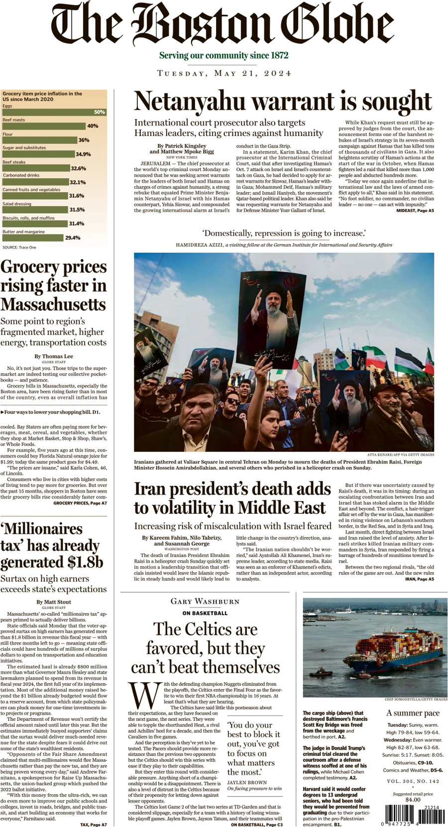 The Boston Globe - Cover - 05/21/2024