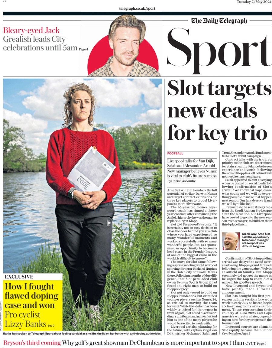 The Daily Telegraph SPORT - Front Page - 05/21/2024