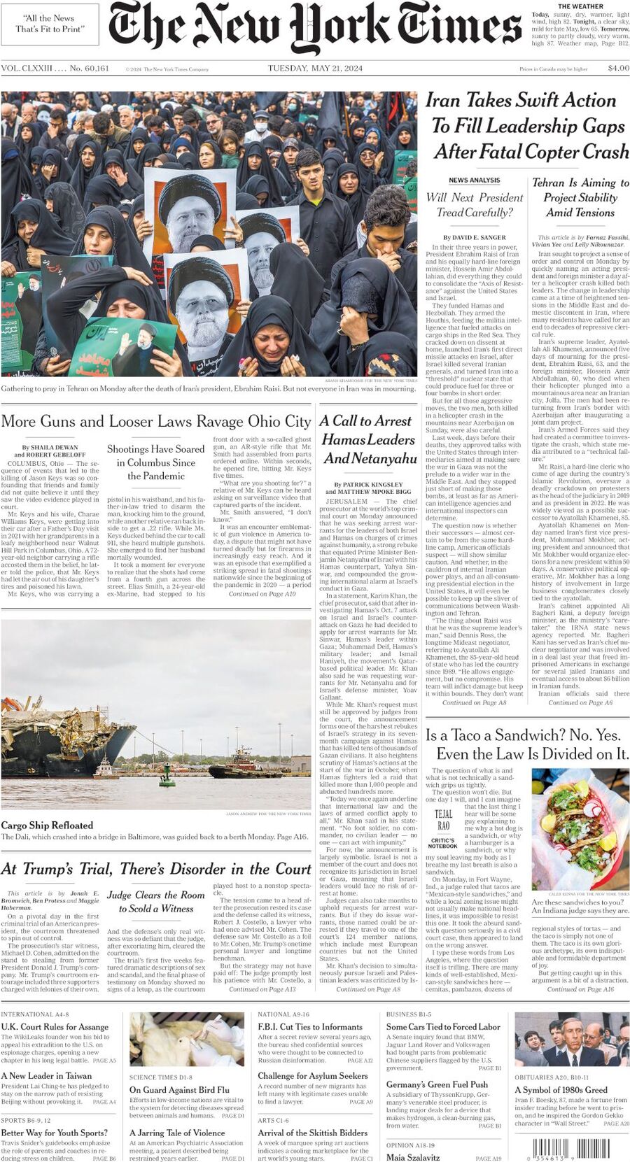The New York Times - Cover - 05/21/2024