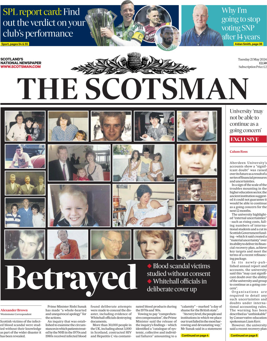The Scotsman - Front Page - 05/21/2024