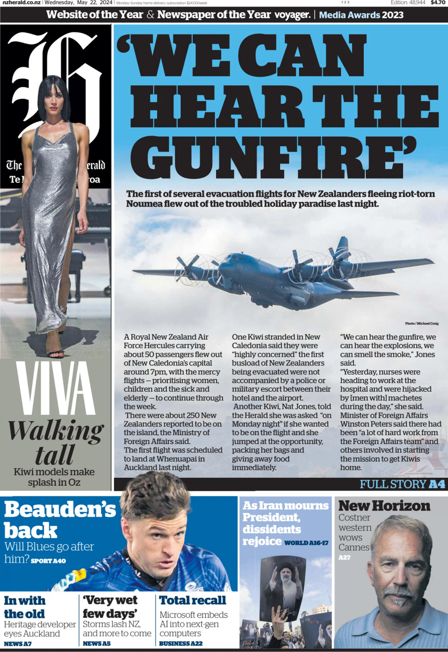 The New Zealand Herald - Front Page - 05/22/2024