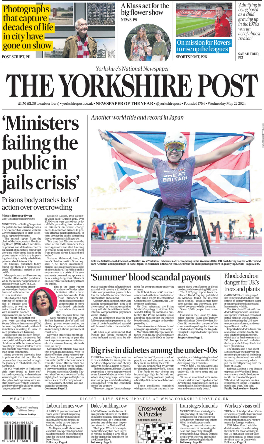The Yorkshire Post - Front Page - 05/22/2024